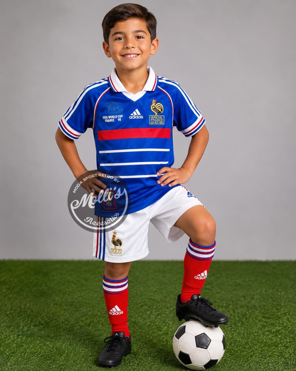 Francia local 1998 4 Jersey (Playera) Uniforme de Niño Francia Local 1998. - Imagen 1
